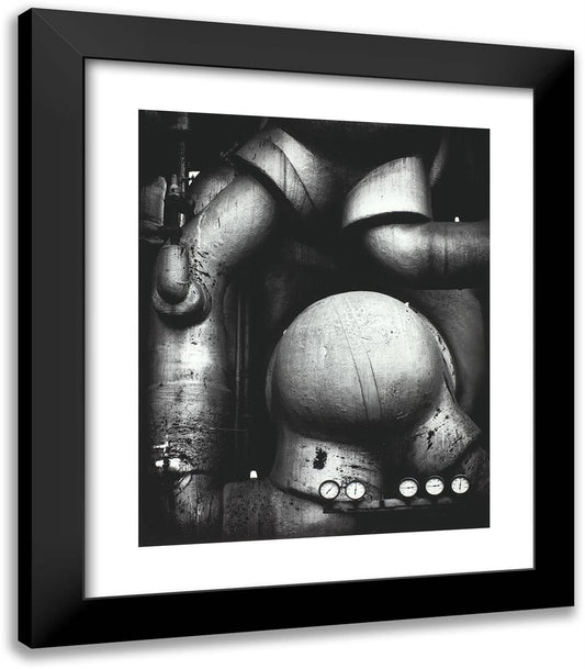 Pipes and Gauges, West VIrginia 20x23 Black Modern Wood Framed Art Print Poster by Adams, Ansel