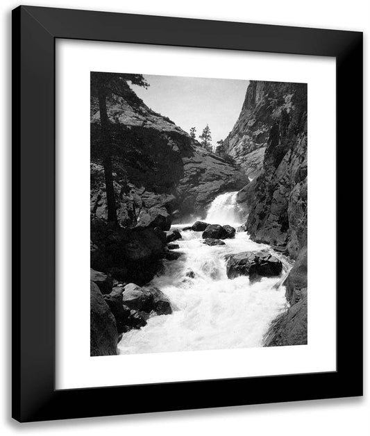 Roaring River Falls, Kings River Canyon 20x24 Black Modern Wood Framed Art Print Poster by Adams, Ansel