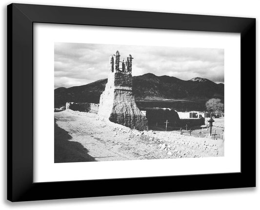 Ruins of Old Church (Destroyed in 1847) 24x19 Black Modern Wood Framed Art Print Poster by Adams, Ansel