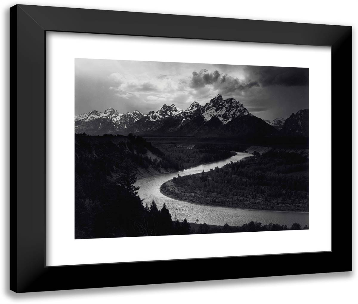 Snake River 24x20 Black Modern Wood Framed Art Print Poster by Adams, Ansel