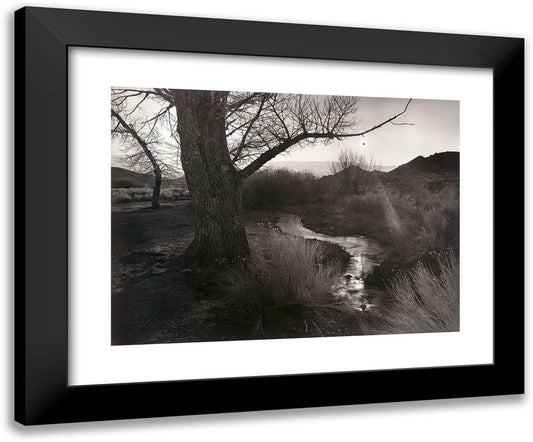 The Black Sun, Tungsten Hills, Owens Valley, California 24x20 Black Modern Wood Framed Art Print Poster by Adams, Ansel