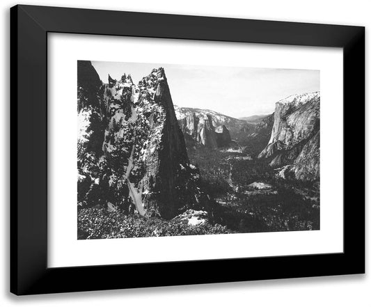 The Sentinel, Yosemite Valley 24x20 Black Modern Wood Framed Art Print Poster by Adams, Ansel