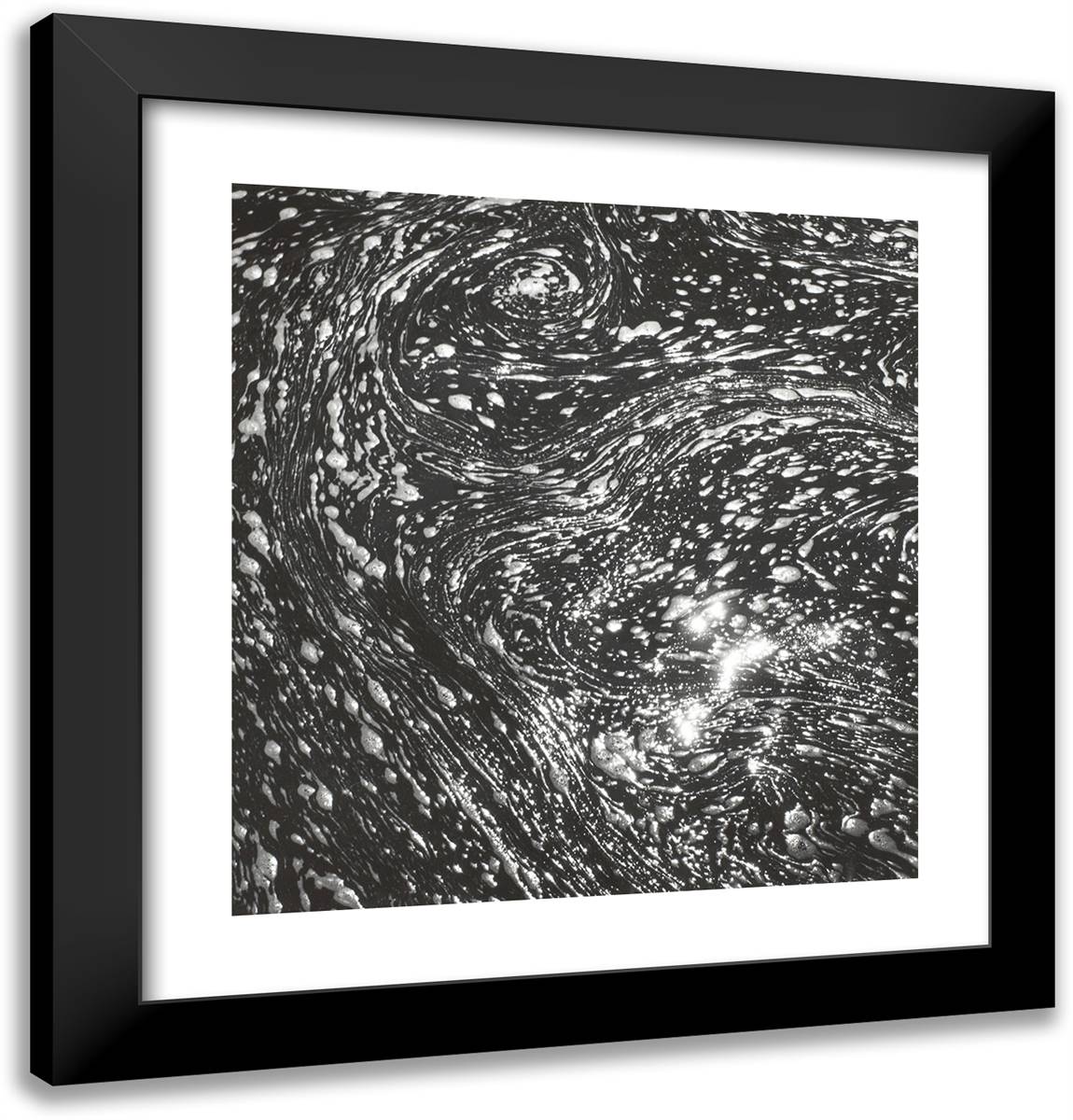 Water and Foam 20x21 Black Modern Wood Framed Art Print Poster by Adams, Ansel
