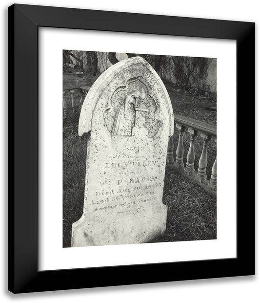 White Gravestone, Laurel Hill Cemetery, San Francisco 20x24 Black Modern Wood Framed Art Print Poster by Adams, Ansel