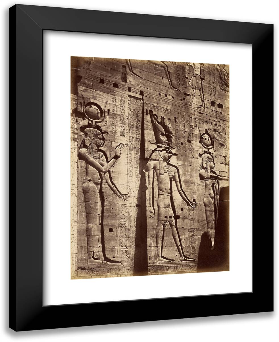 Island of Philae, Temple Pylon 19x24 Black Modern Wood Framed Art Print Poster by Beato, Antonio