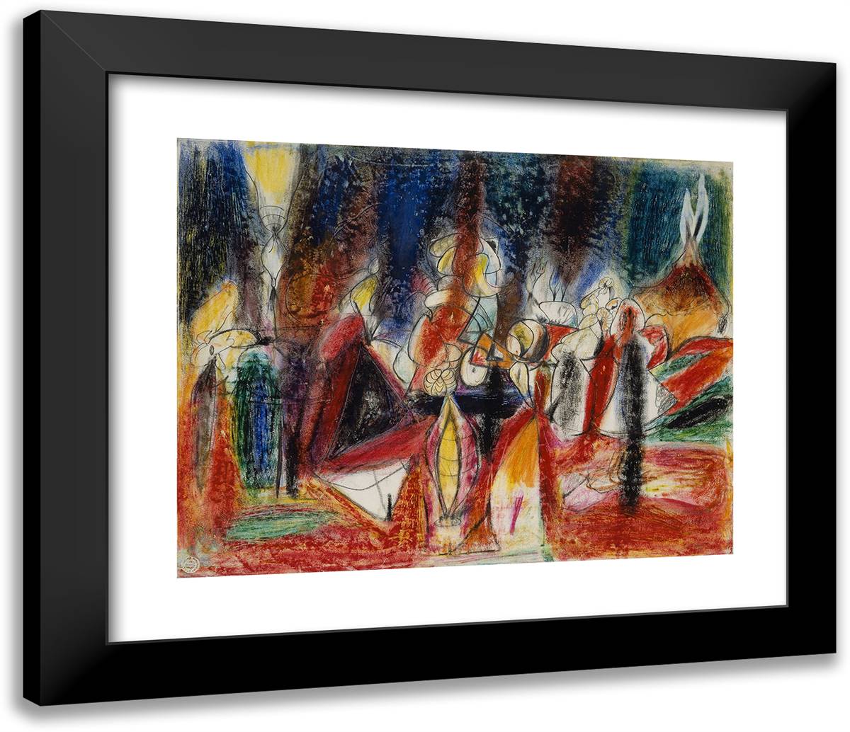 Carnival 23x20 Black Modern Wood Framed Art Print Poster by Gorky, Arshile