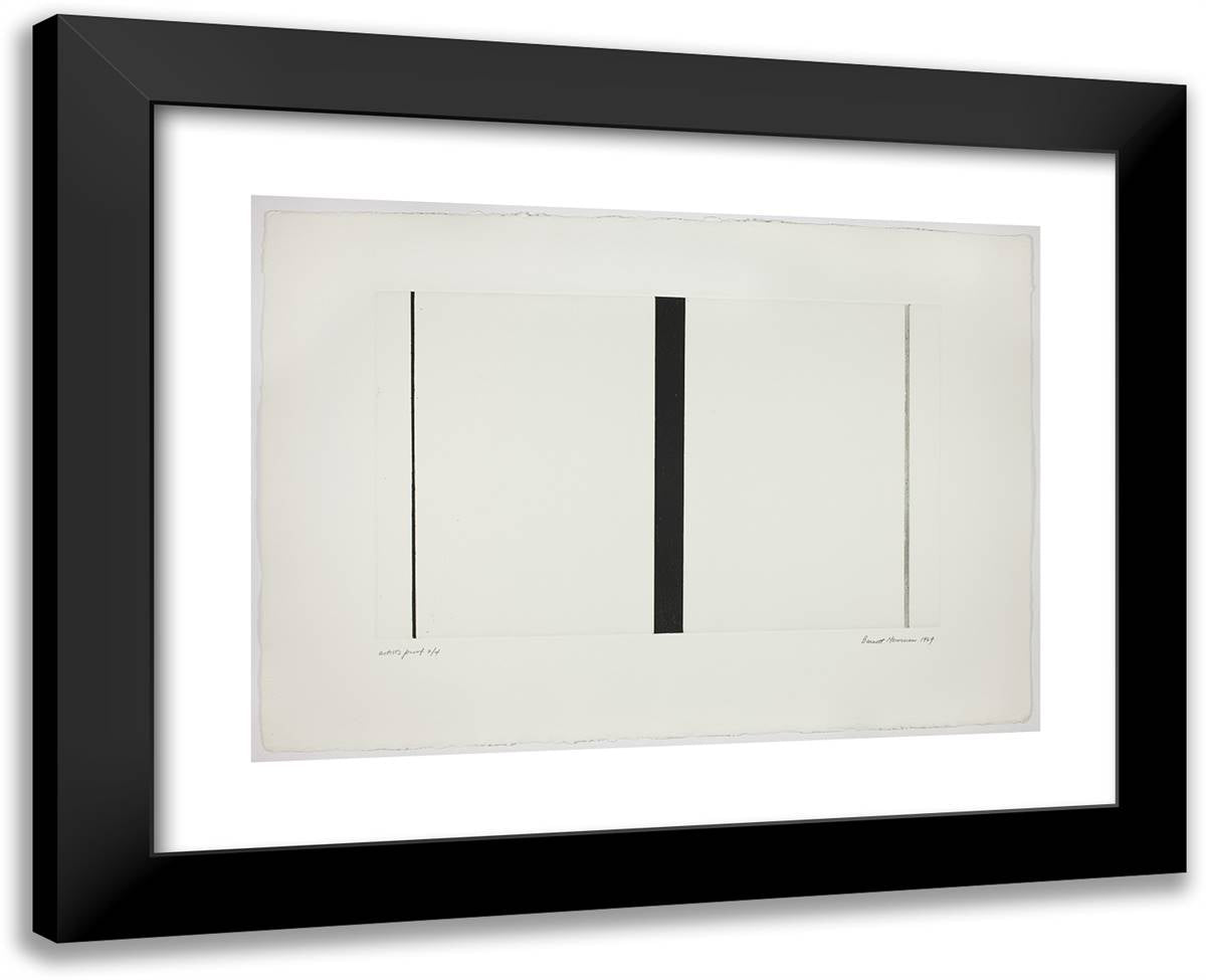 Untitled Etching 1 24x19 Black Modern Wood Framed Art Print Poster by Newman, Barnett