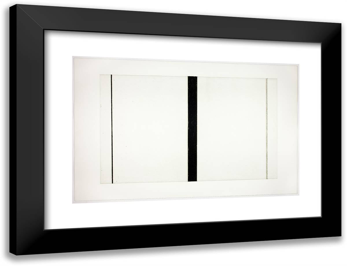 Untitled Etching 1_1 24x18 Black Modern Wood Framed Art Print Poster by Newman, Barnett