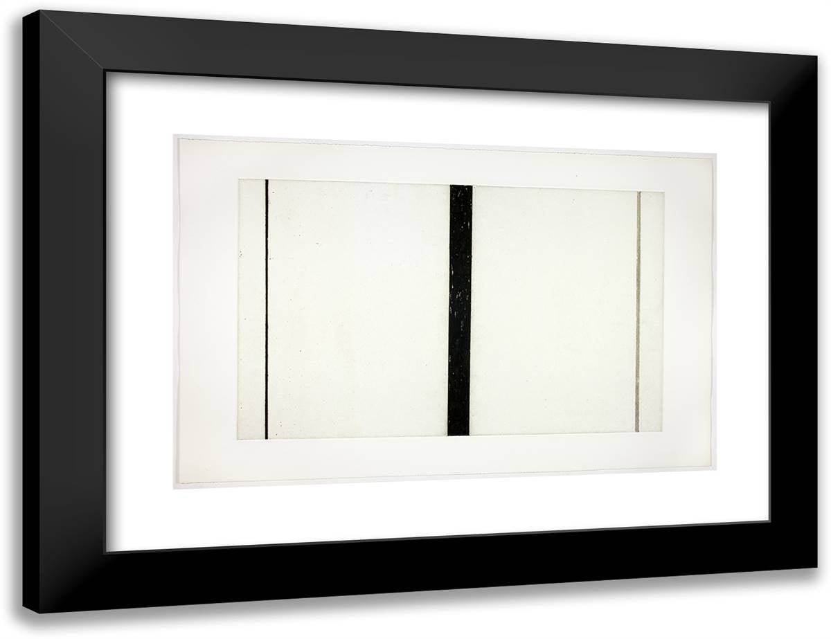 Untitled Etching 1_2 24x18 Black Modern Wood Framed Art Print Poster by Newman, Barnett