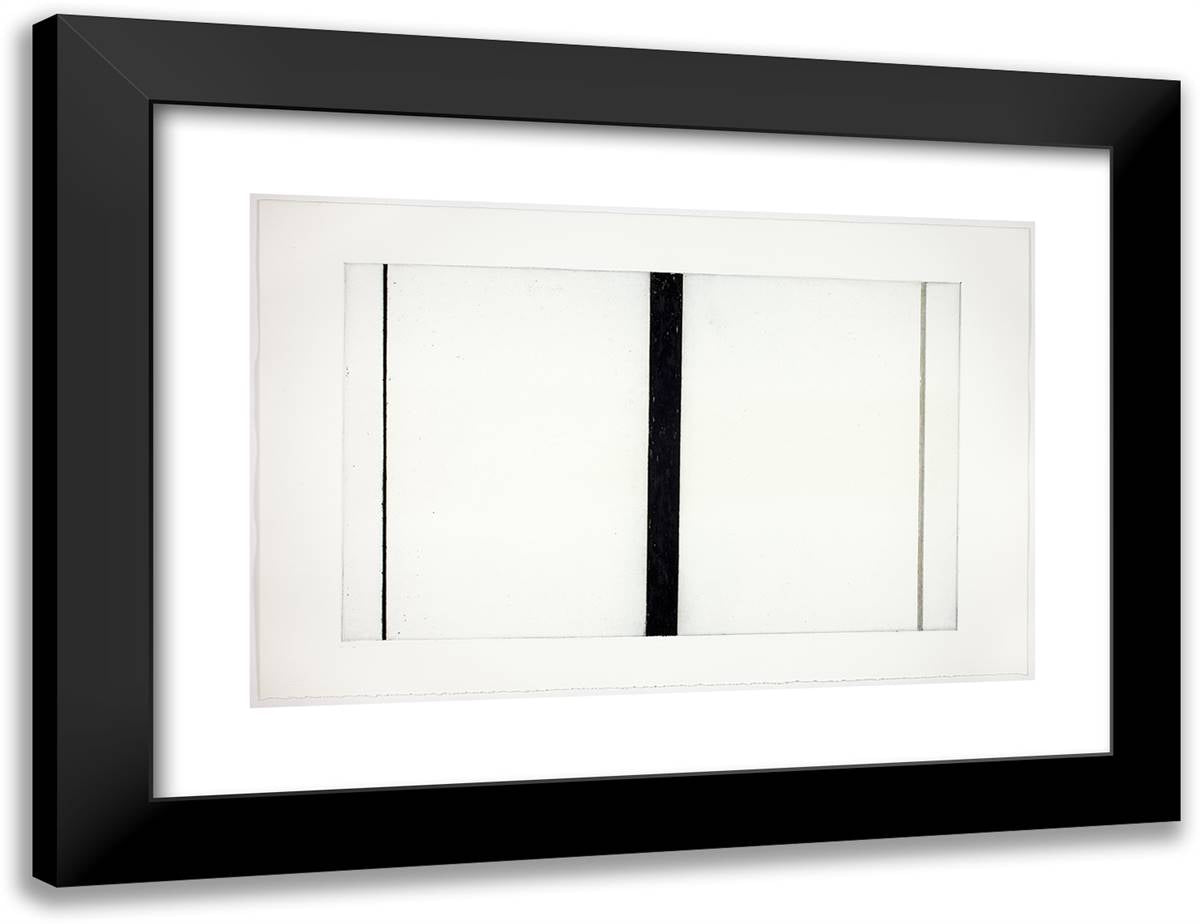 Untitled Etching 1_3 24x18 Black Modern Wood Framed Art Print Poster by Newman, Barnett