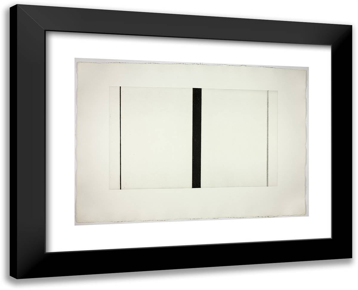 Untitled Etching 1_4 24x19 Black Modern Wood Framed Art Print Poster by Newman, Barnett