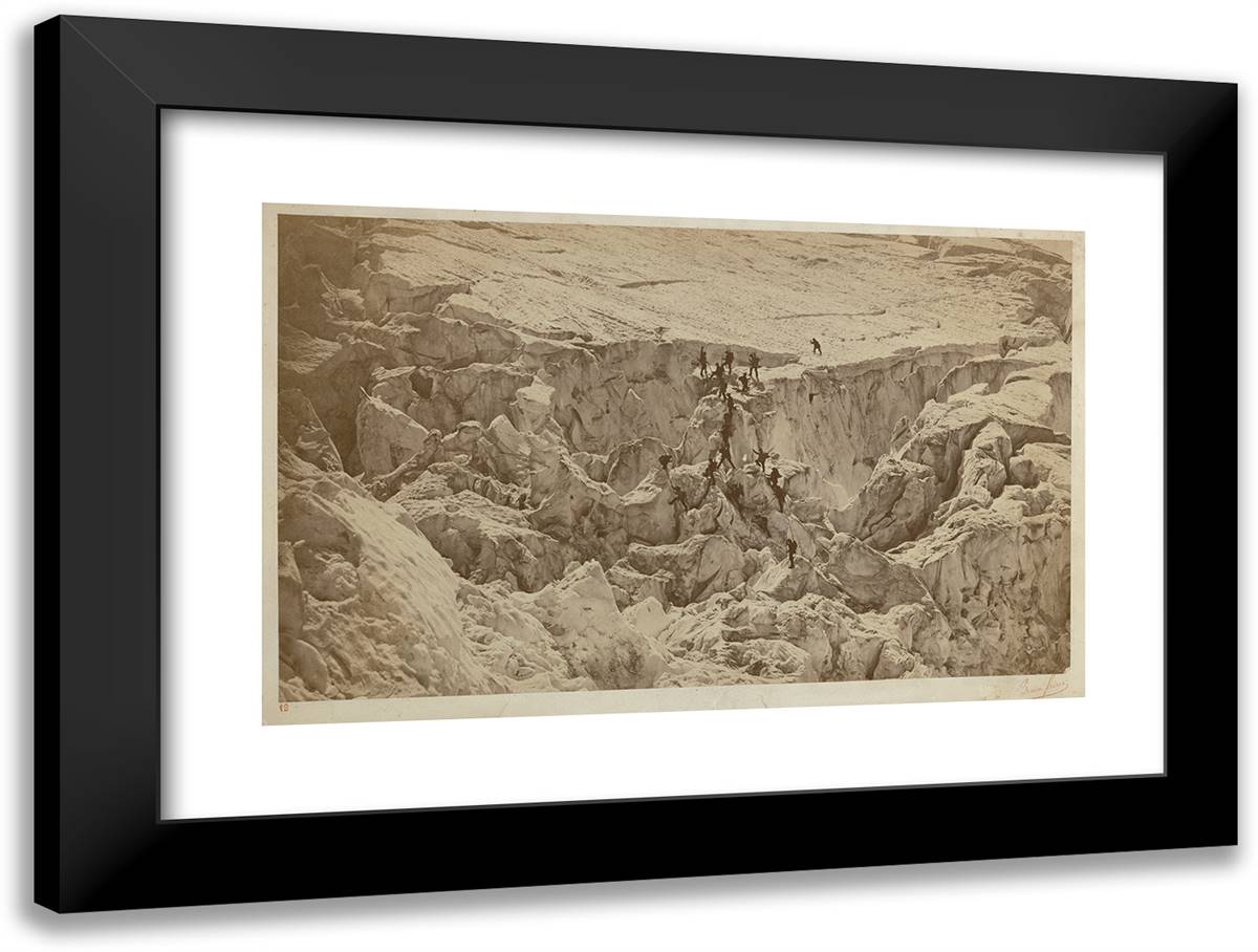 Ascent of Mont Blanc 24x18 Black Modern Wood Framed Art Print Poster by Freres, Bisson
