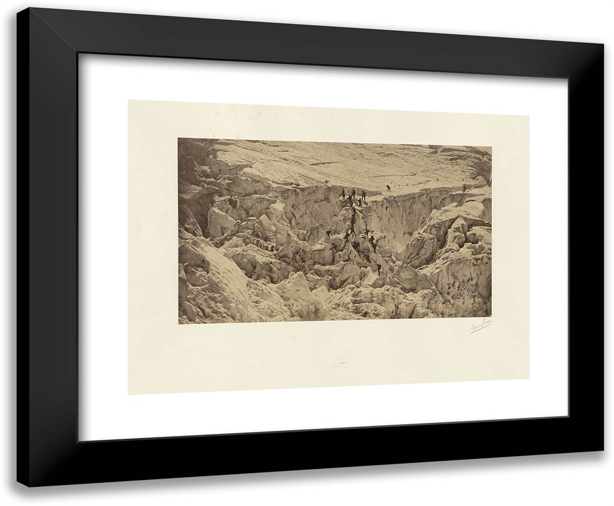 Ascent of Mont Blanc II 24x20 Black Modern Wood Framed Art Print Poster by Freres, Bisson