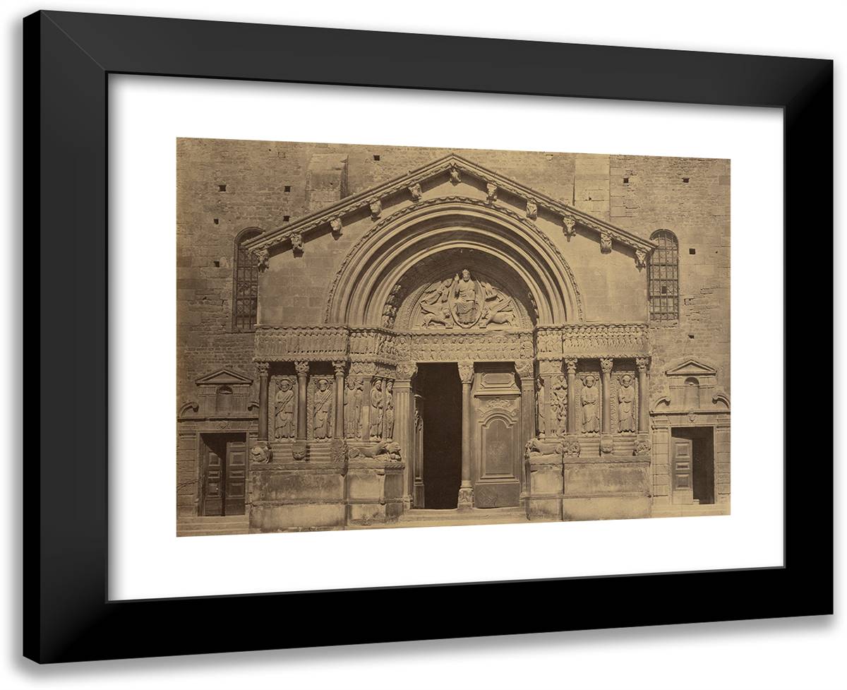 Church Doorway 24x19 Black Modern Wood Framed Art Print Poster by Freres, Bisson