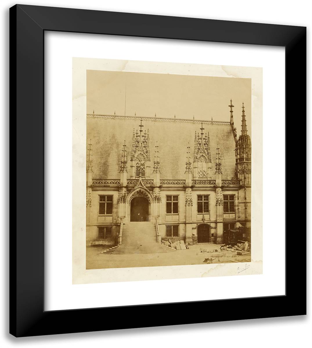 Church Doorway I 20x23 Black Modern Wood Framed Art Print Poster by Freres, Bisson