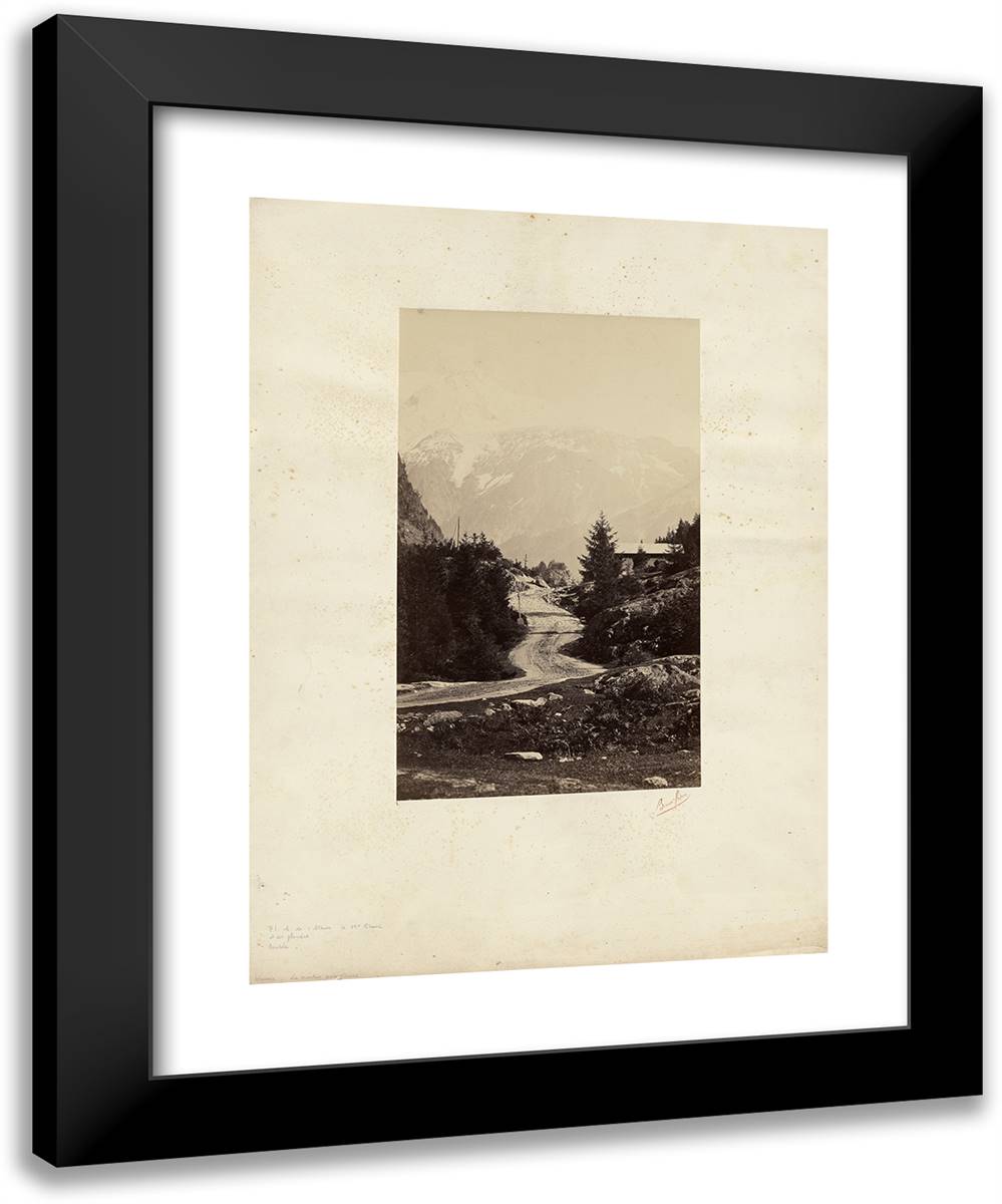 Savoie - Les Montees Pres Servos 19x24 Black Modern Wood Framed Art Print Poster by Freres, Bisson