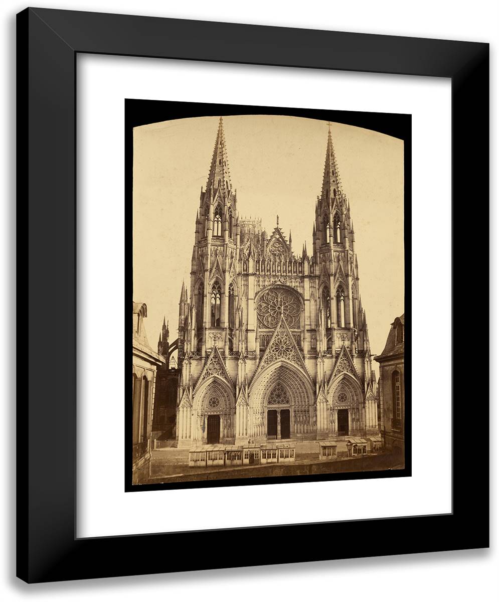 St. Ouen Cathedral, Rouen 19x24 Black Modern Wood Framed Art Print Poster by Freres, Bisson