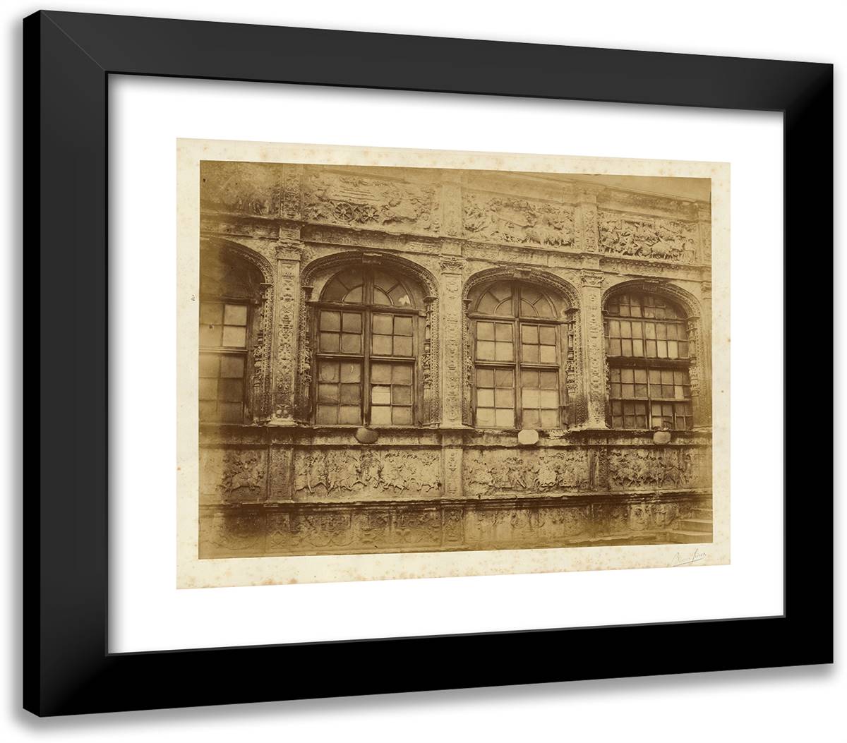 Windows 23x20 Black Modern Wood Framed Art Print Poster by Freres, Bisson