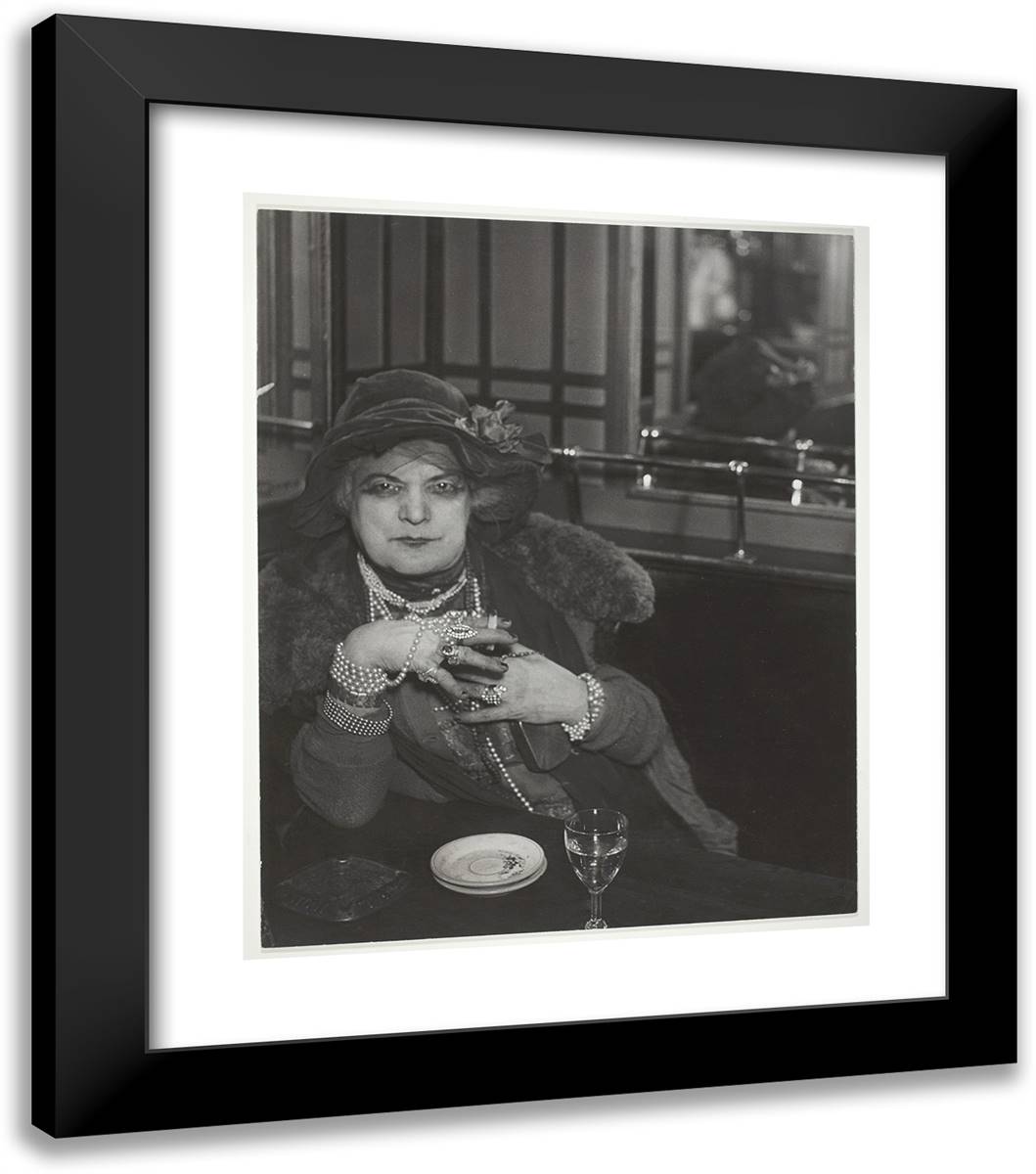 Bijou at the Bar De La Lune, Montmartre 20x23 Black Modern Wood Framed Art Print Poster by Brassaii