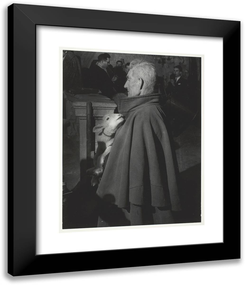 Christmas Eve Mass, Les Baux, Provence 20x24 Black Modern Wood Framed Art Print Poster by Brassaii