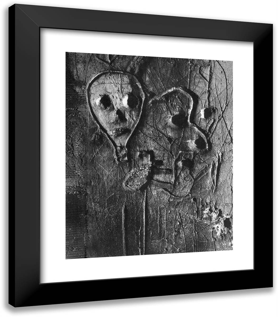 Graffiti, VIsage, Rue Medeah 20x23 Black Modern Wood Framed Art Print Poster by Brassaii