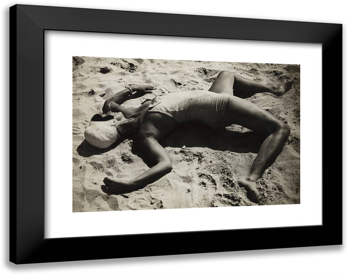 Swimmer 24x19 Black Modern Wood Framed Art Print Poster by Brassaii
