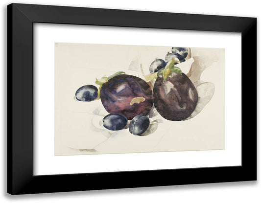 Eggplant and Plums 24x19 Black Modern Wood Framed Art Print Poster by Demuth, Charles