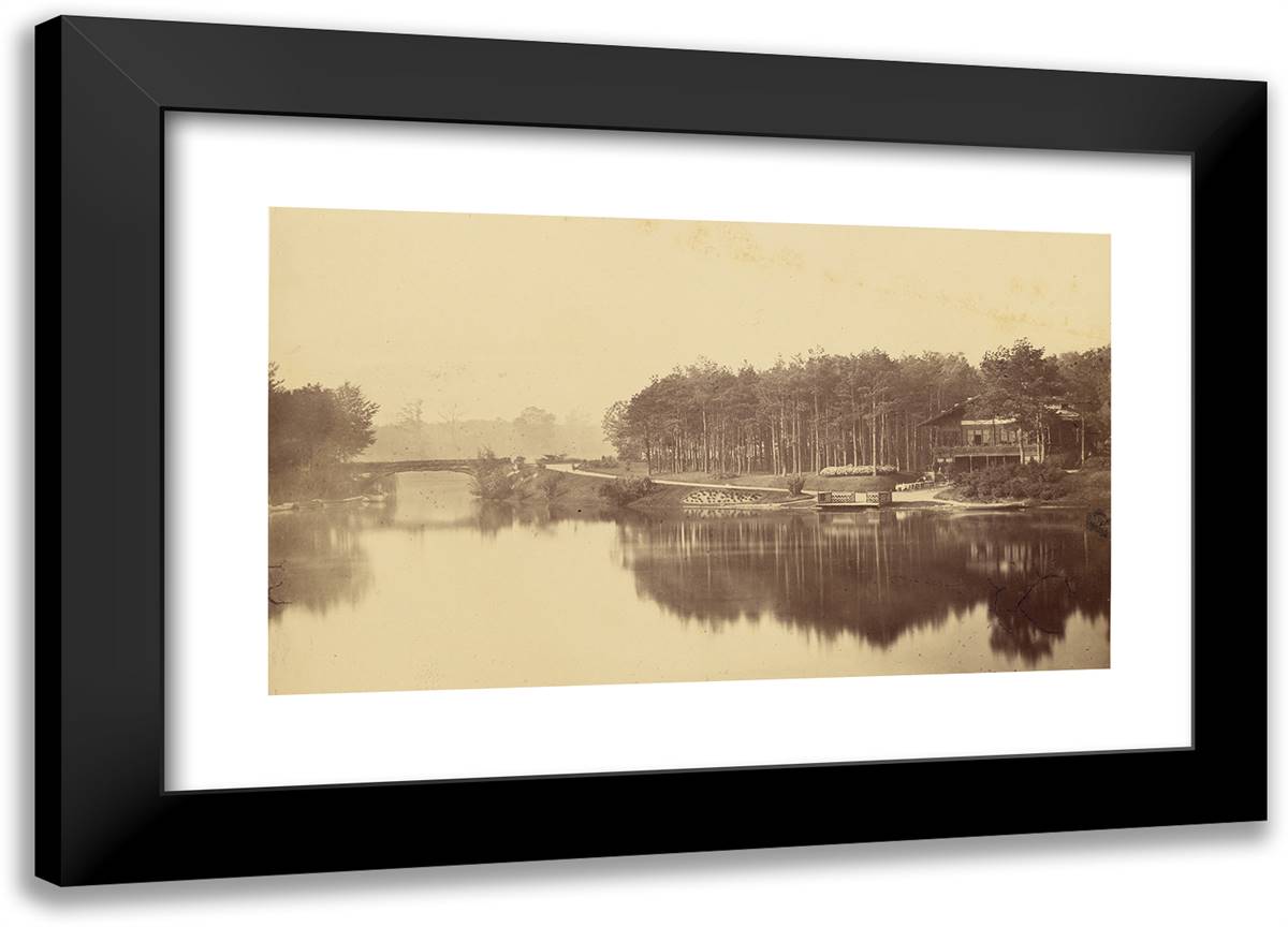Bois De Boulogne, Paris 24x17 Black Modern Wood Framed Art Print Poster by Marville, Charles