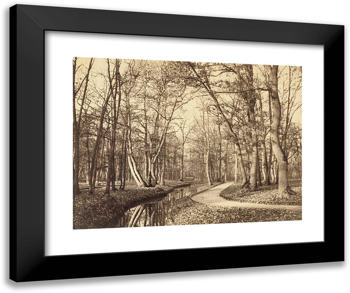 Bois De Boulogne Paris 24x20 Black Modern Wood Framed Art Print Poster by Marville, Charles