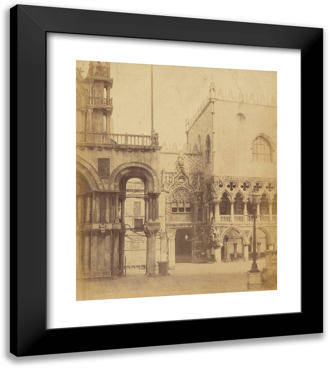Doges Palace, Venice 20x23 Black Modern Wood Framed Art Print Poster by Marville, Charles