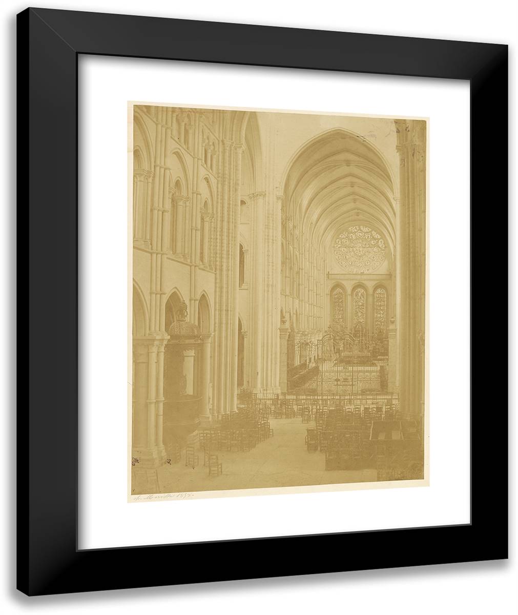 Interior of a Church 20x24 Black Modern Wood Framed Art Print Poster by Marville, Charles