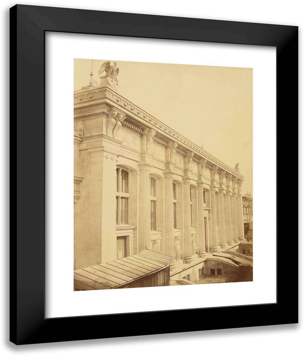 La Nouvelle Facade Du Palais De Justice, Sur La Rue De Har 20x24 Black Modern Wood Framed Art Print Poster by Marville, Charles