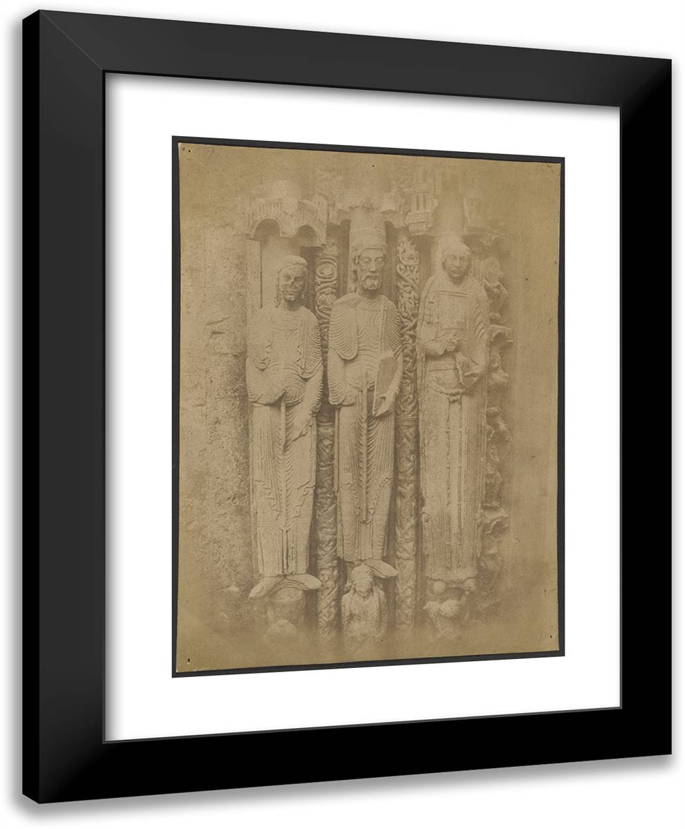 Louis Desire Blanqua-(Cathedrale De Chartres. Grands Figures Du Porche Royal) 19x24 Black Modern Wood Framed Art Print Poster by Marville, Charles