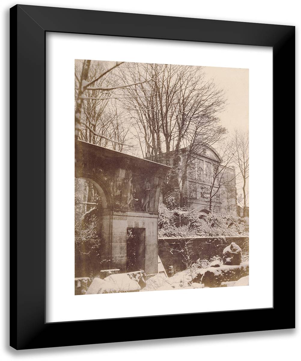 Louis Desire Blanqua-(Ecole Des Beaux-Arts, Paris) - (In the Garden of the Ecole 20x24 Black Modern Wood Framed Art Print Poster by Marville, Charles