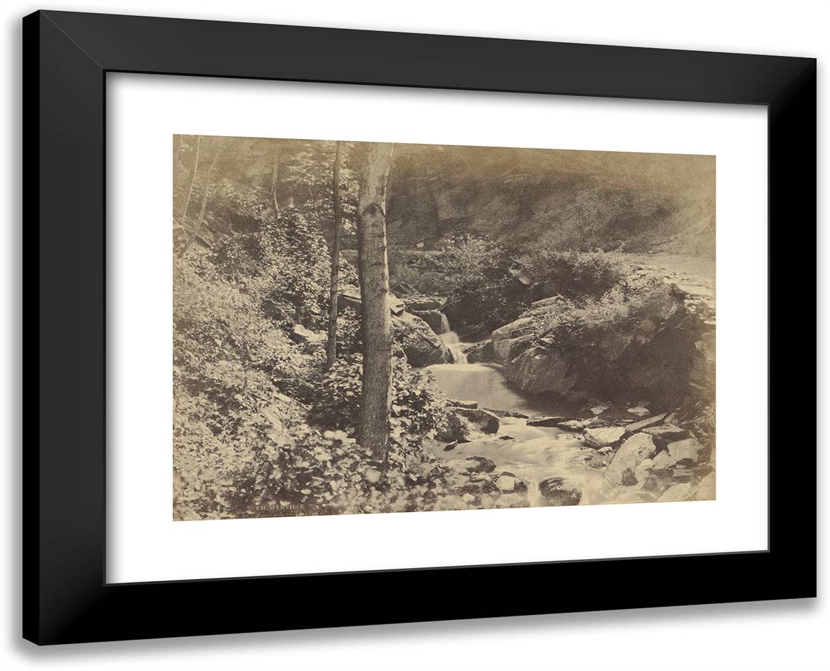 Louis Desire Blanqua-(La Vallee Suisse a St. Goarshausen) 24x19 Black Modern Wood Framed Art Print Poster by Marville, Charles