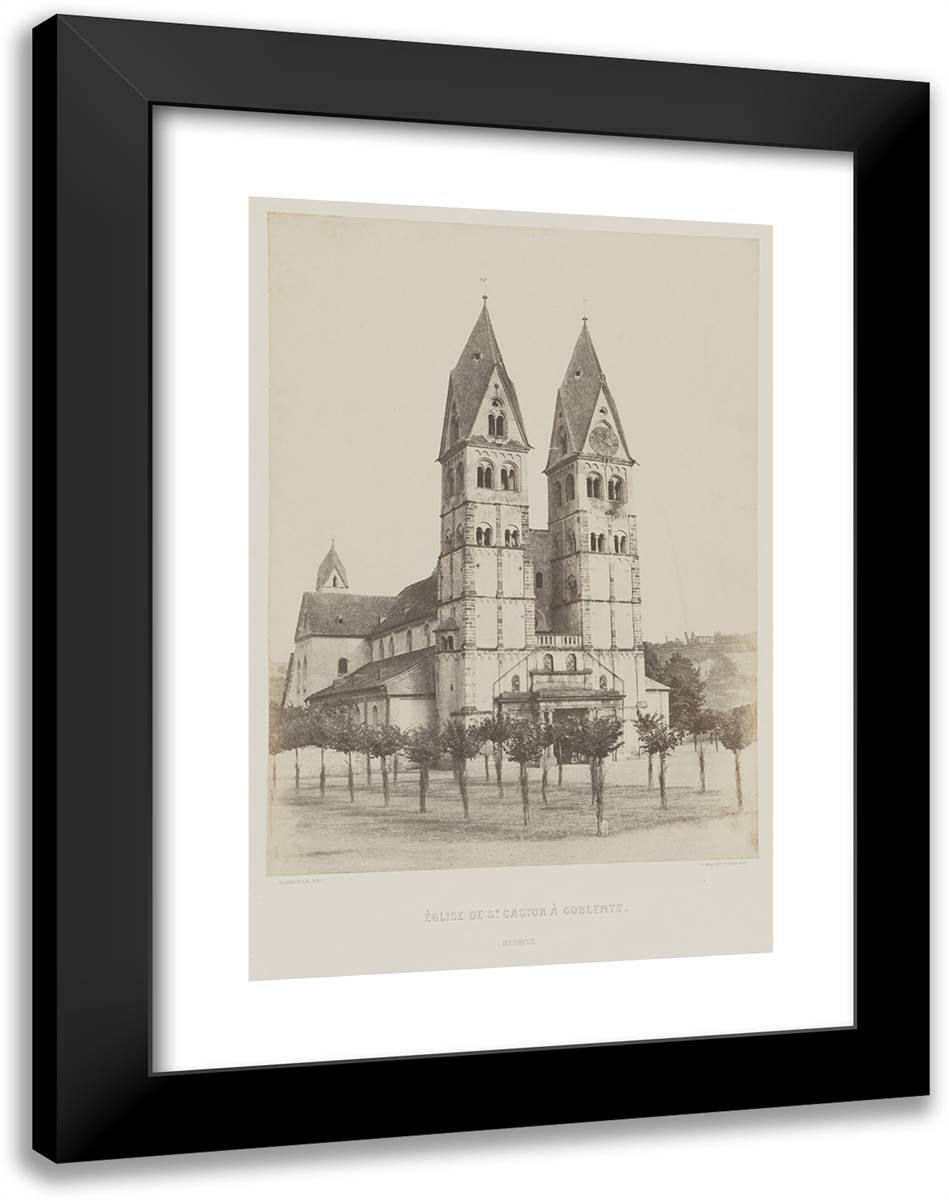 Louis Desire Blanqua-Eglise De St. Castor a Coblentz 18x24 Black Modern Wood Framed Art Print Poster by Marville, Charles