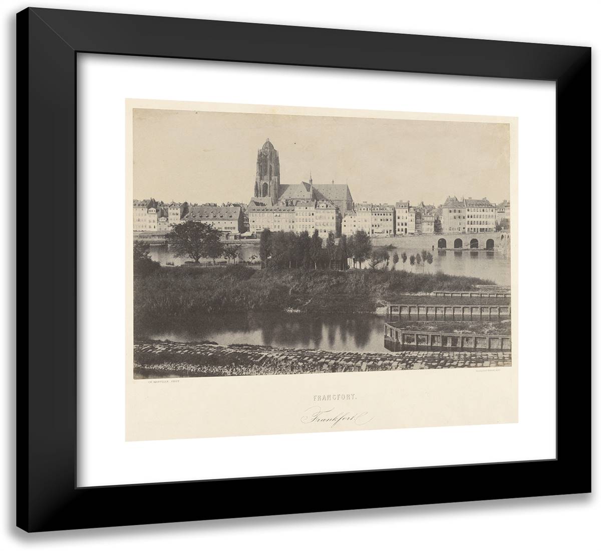 Louis Desire Blanqua-Francfort. - Frankfort. 22x20 Black Modern Wood Framed Art Print Poster by Marville, Charles