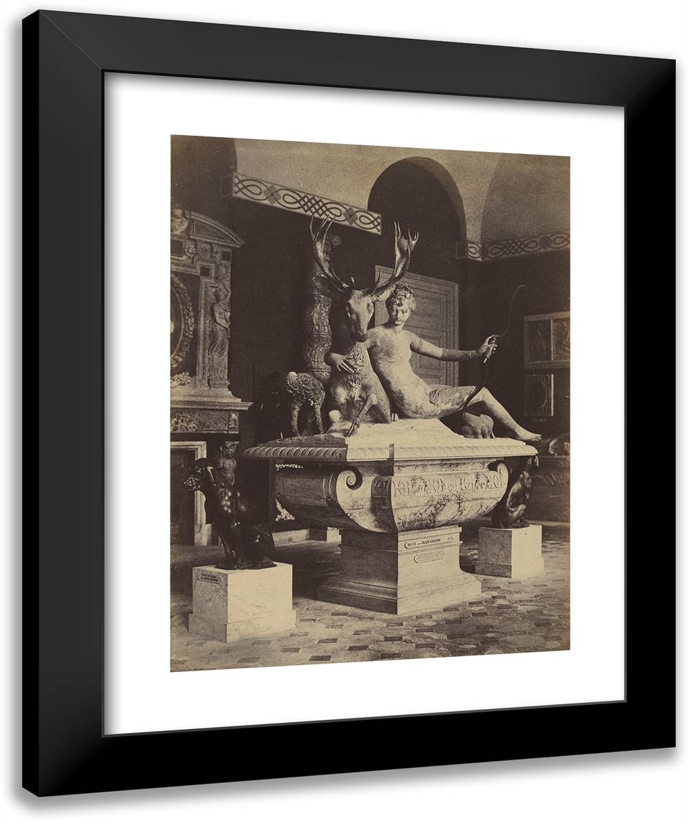Louis Desire Blanqua-La Diane De Jean Goujon. 20x24 Black Modern Wood Framed Art Print Poster by Marville, Charles