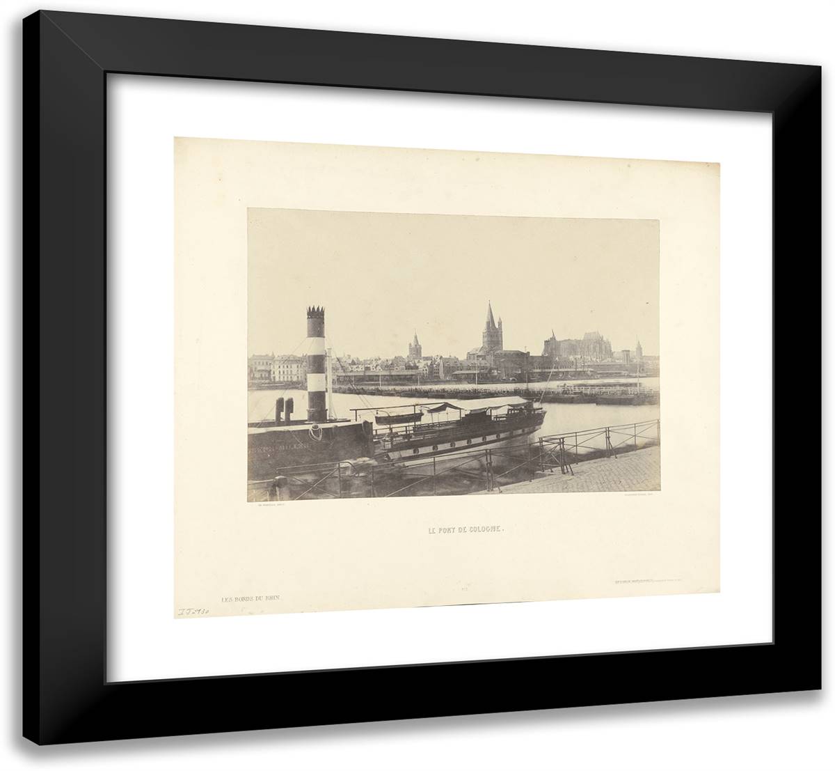 Louis Desire Blanqua-Le Port De Cologne. 22x20 Black Modern Wood Framed Art Print Poster by Marville, Charles