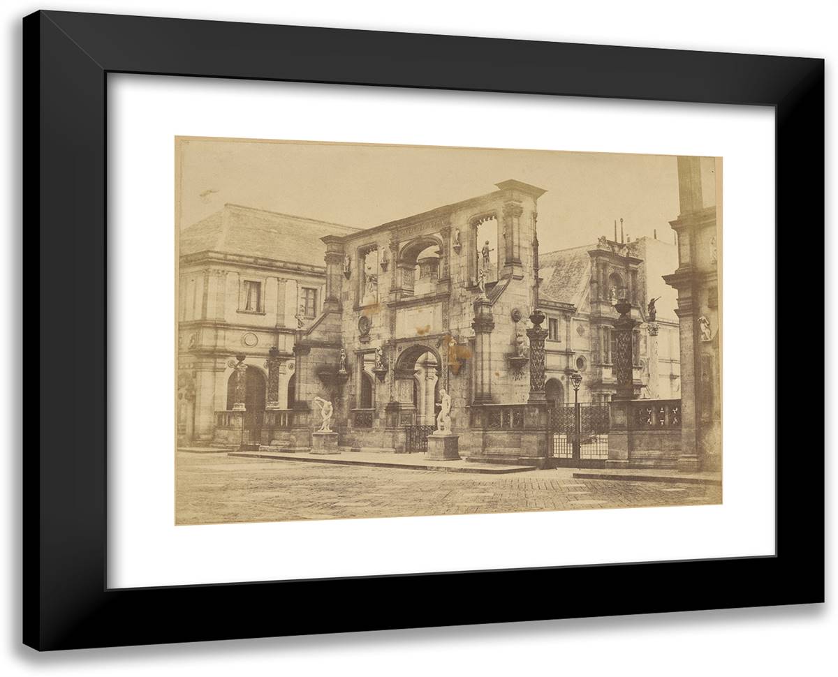 Louis Desire Blanqua-Vue Prise Dans La Cour Du Palais Du L'Ecole Des Beaux-Arts ( 24x19 Black Modern Wood Framed Art Print Poster by Marville, Charles