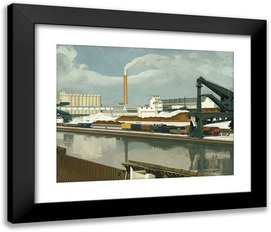 American Landscape 24x20 Black Modern Wood Framed Art Print Poster by Sheeler, Charles