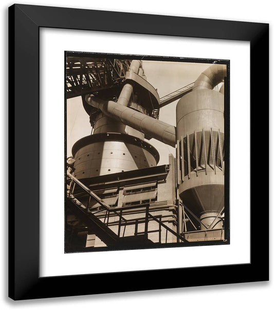 Blast Furnace and Dust Catcher, Ford Plant 20x23 Black Modern Wood Framed Art Print Poster by Sheeler, Charles