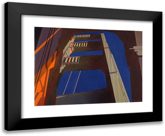 Golden Gate 24x20 Black Modern Wood Framed Art Print Poster by Sheeler, Charles