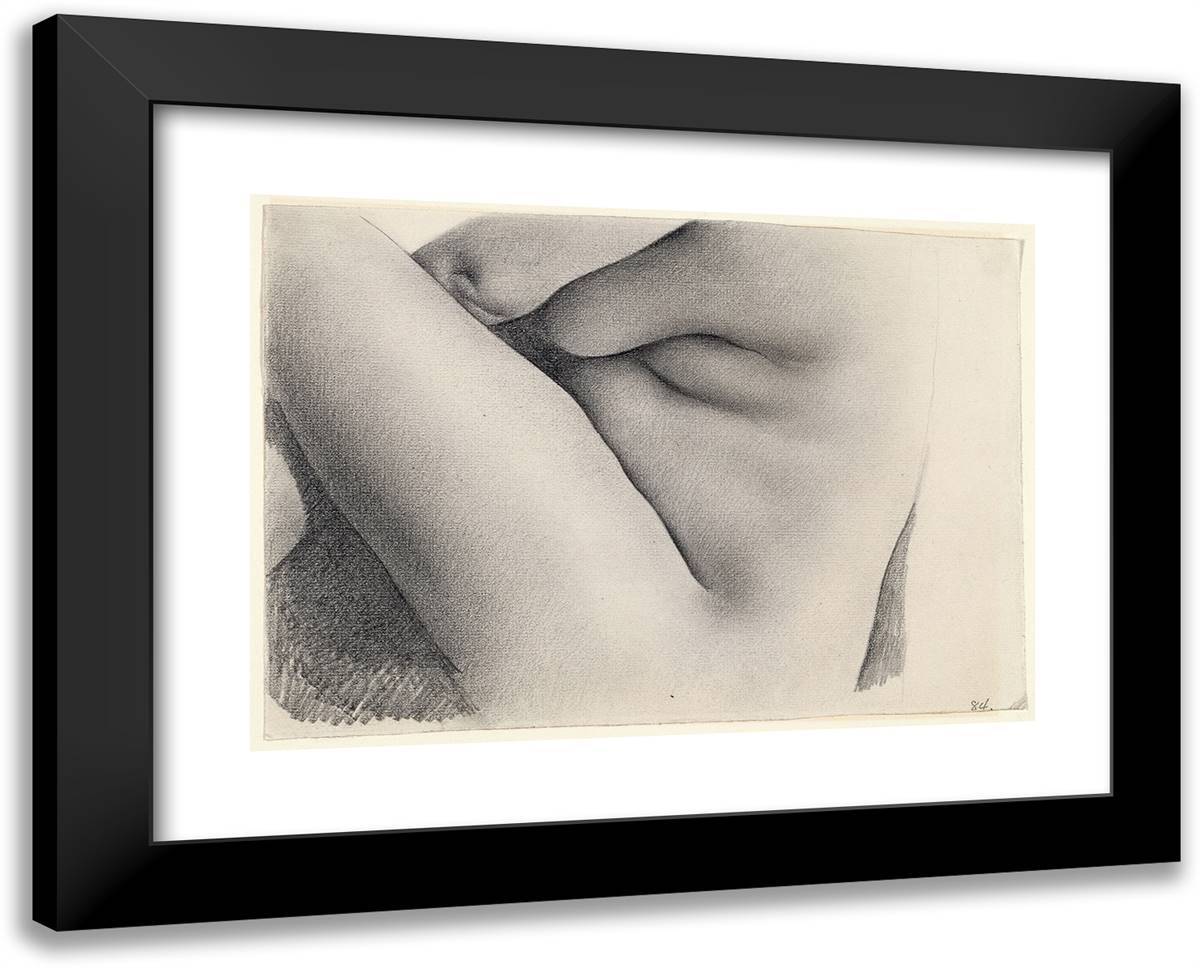 Nude Torso 24x19 Black Modern Wood Framed Art Print Poster by Sheeler, Charles