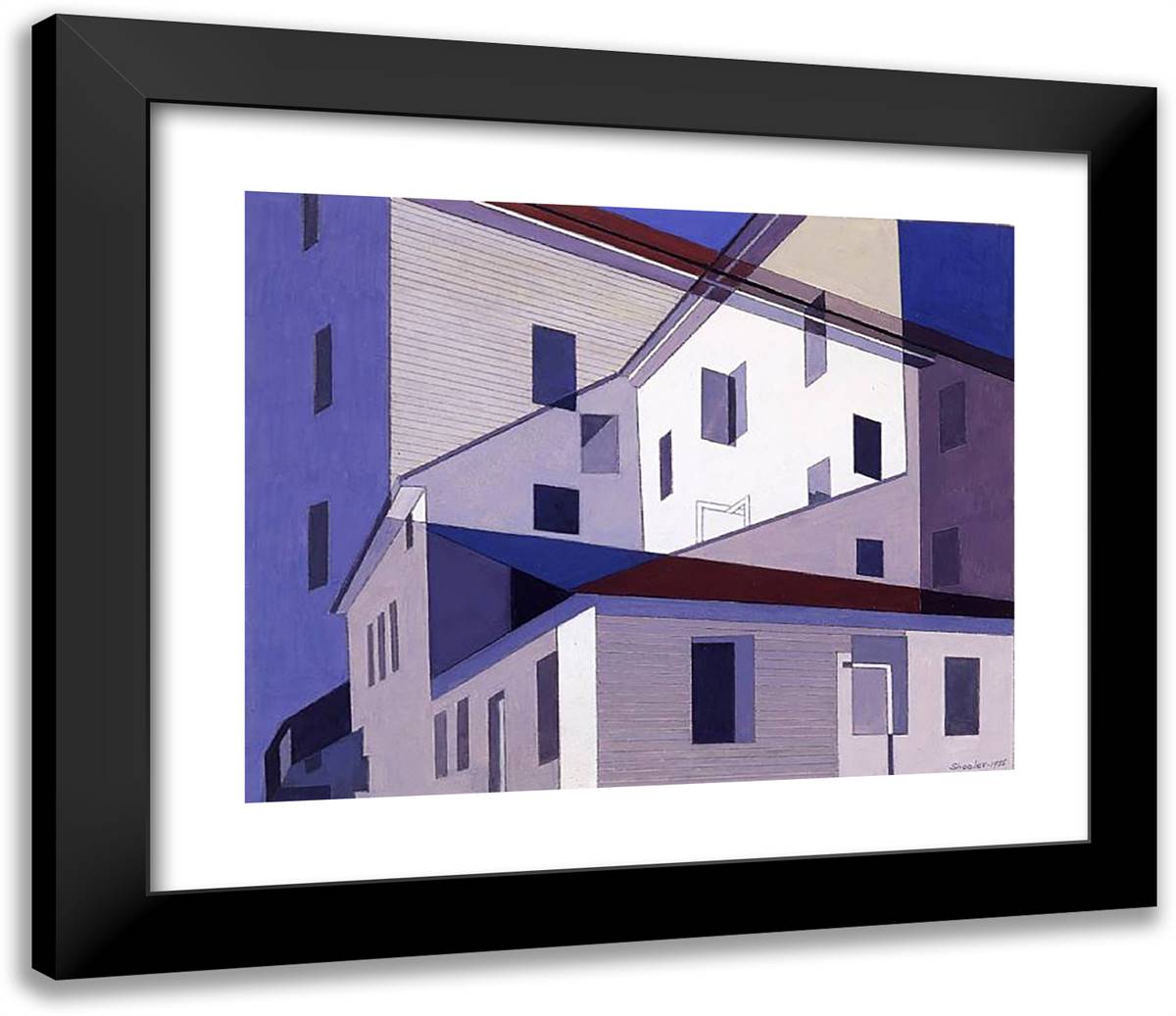 On a Shaker Theme #2 23x20 Black Modern Wood Framed Art Print Poster by Sheeler, Charles