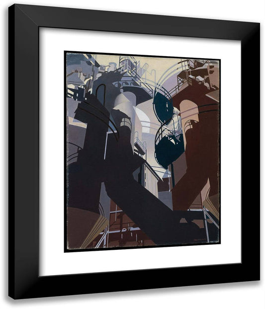 Ore Into Iron2 20x24 Black Modern Wood Framed Art Print Poster by Sheeler, Charles