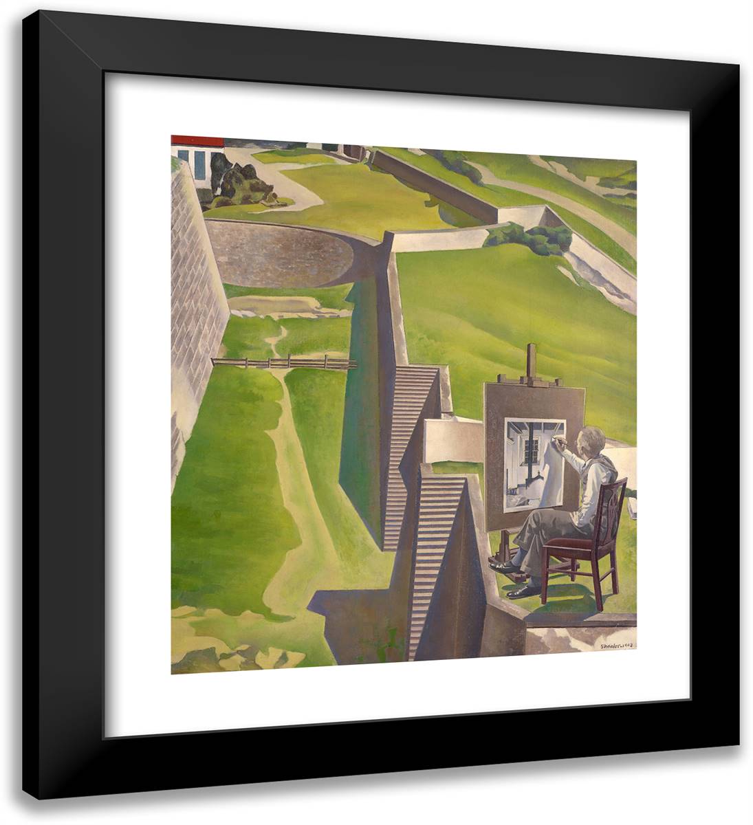 The Artist Looks at Nature 20x22 Black Modern Wood Framed Art Print Poster by Sheeler, Charles