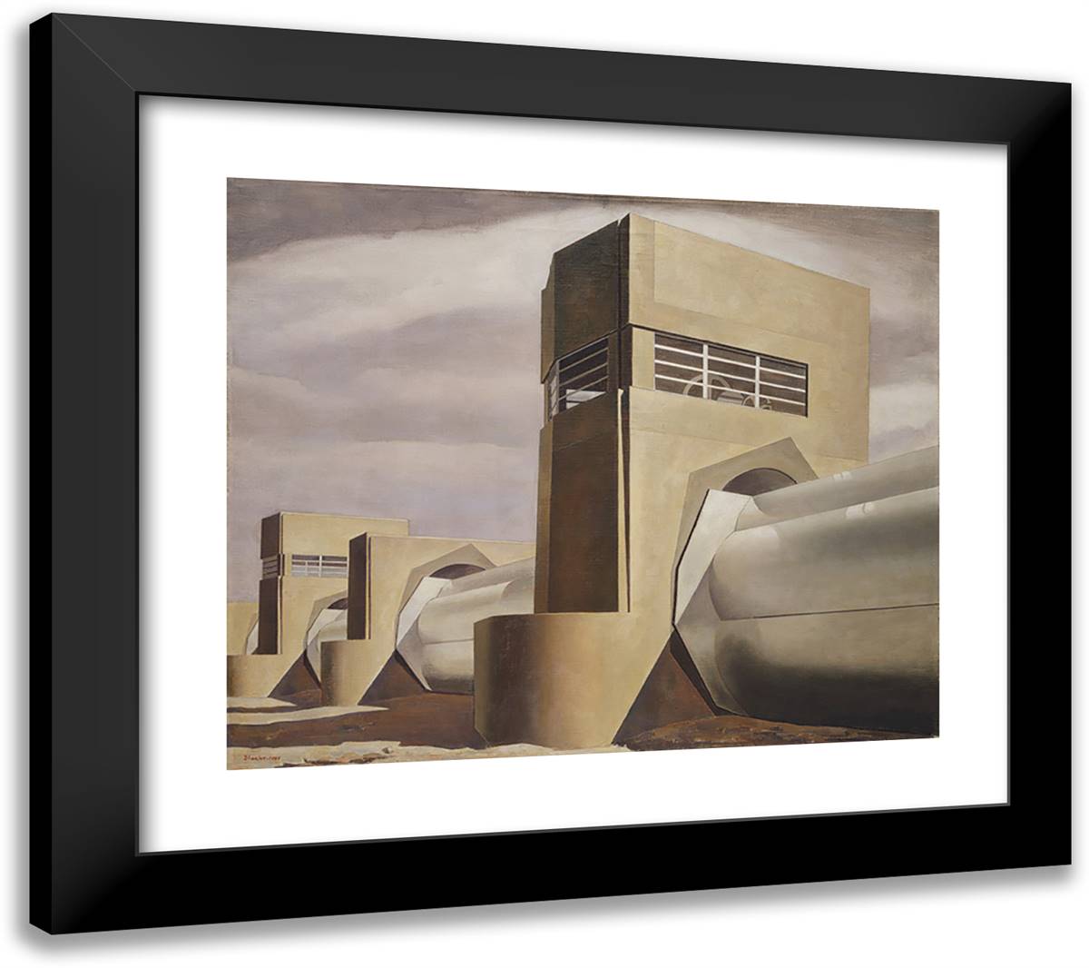 Water 22x20 Black Modern Wood Framed Art Print Poster by Sheeler, Charles