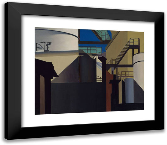 Western Industrial 23x20 Black Modern Wood Framed Art Print Poster by Sheeler, Charles