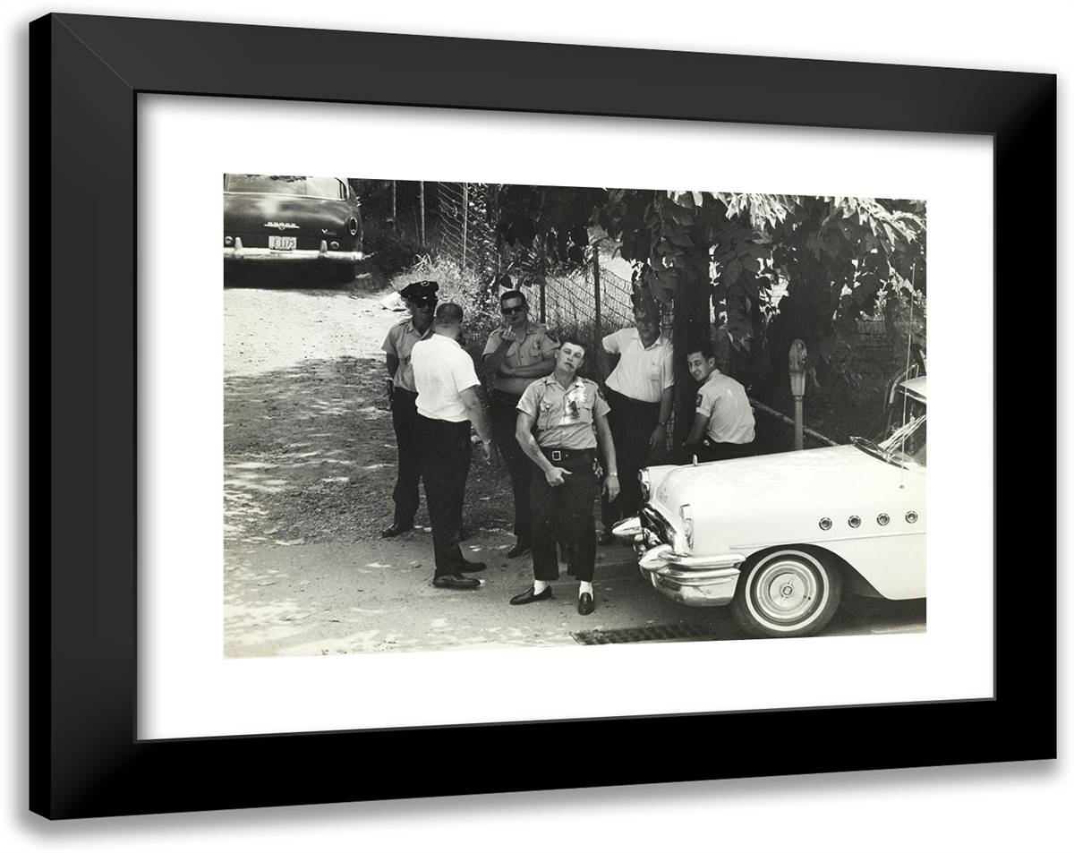 The Police at Clarksdale, Mississippi 24x19 Black Modern Wood Framed Art Print Poster by Lyon, Danny